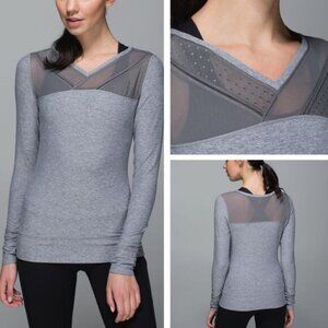 LULULEMON Just Breathe Long Sleeve Size 10 Heathered Slate